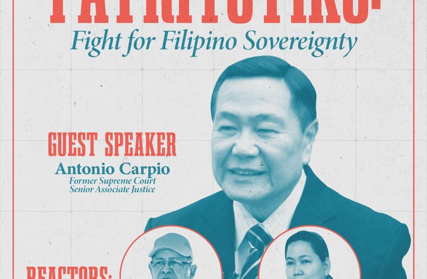 Paninindigan sa soberanya ng WPS, responsibilidad ng gobyerno at mga mamamayang Pilipino — Carpio