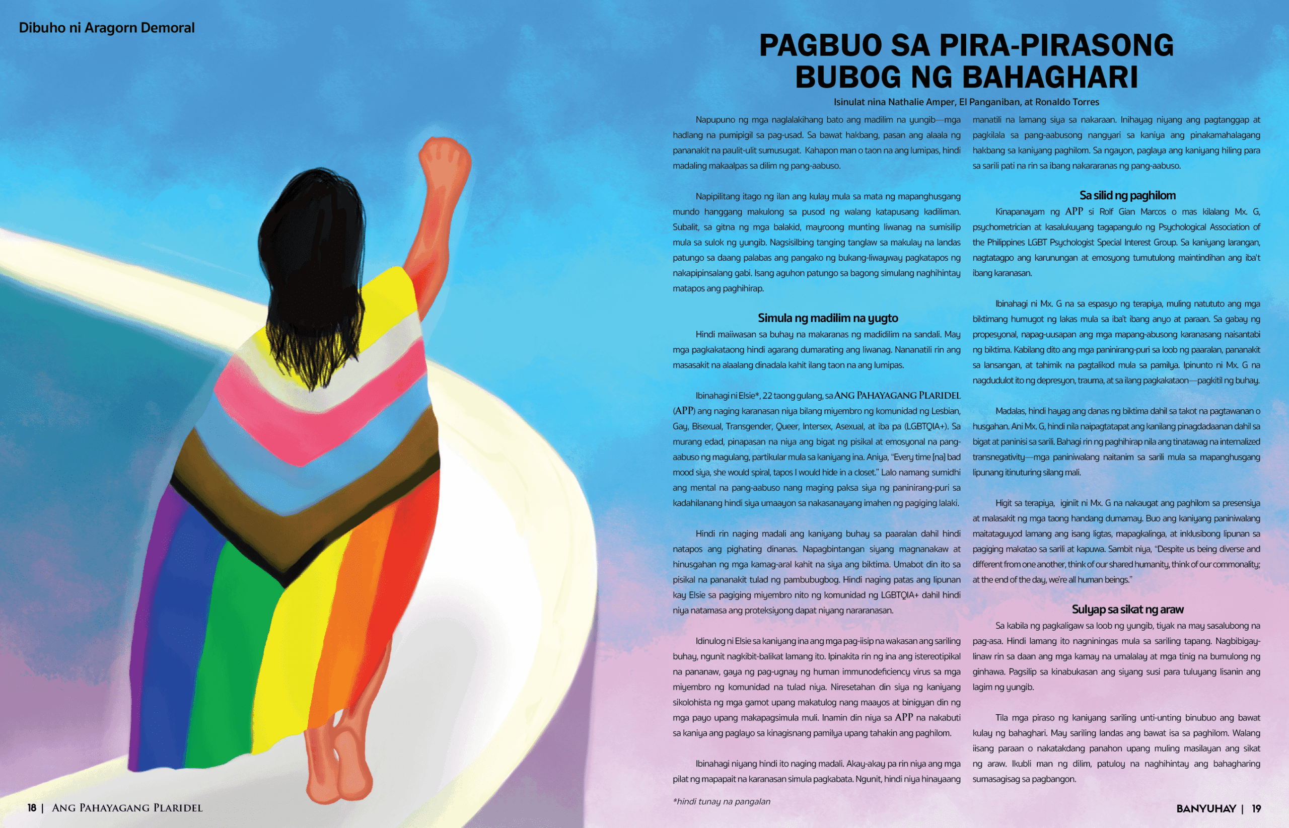 Pagbuo sa pira-pirasong bubog ng bahaghari